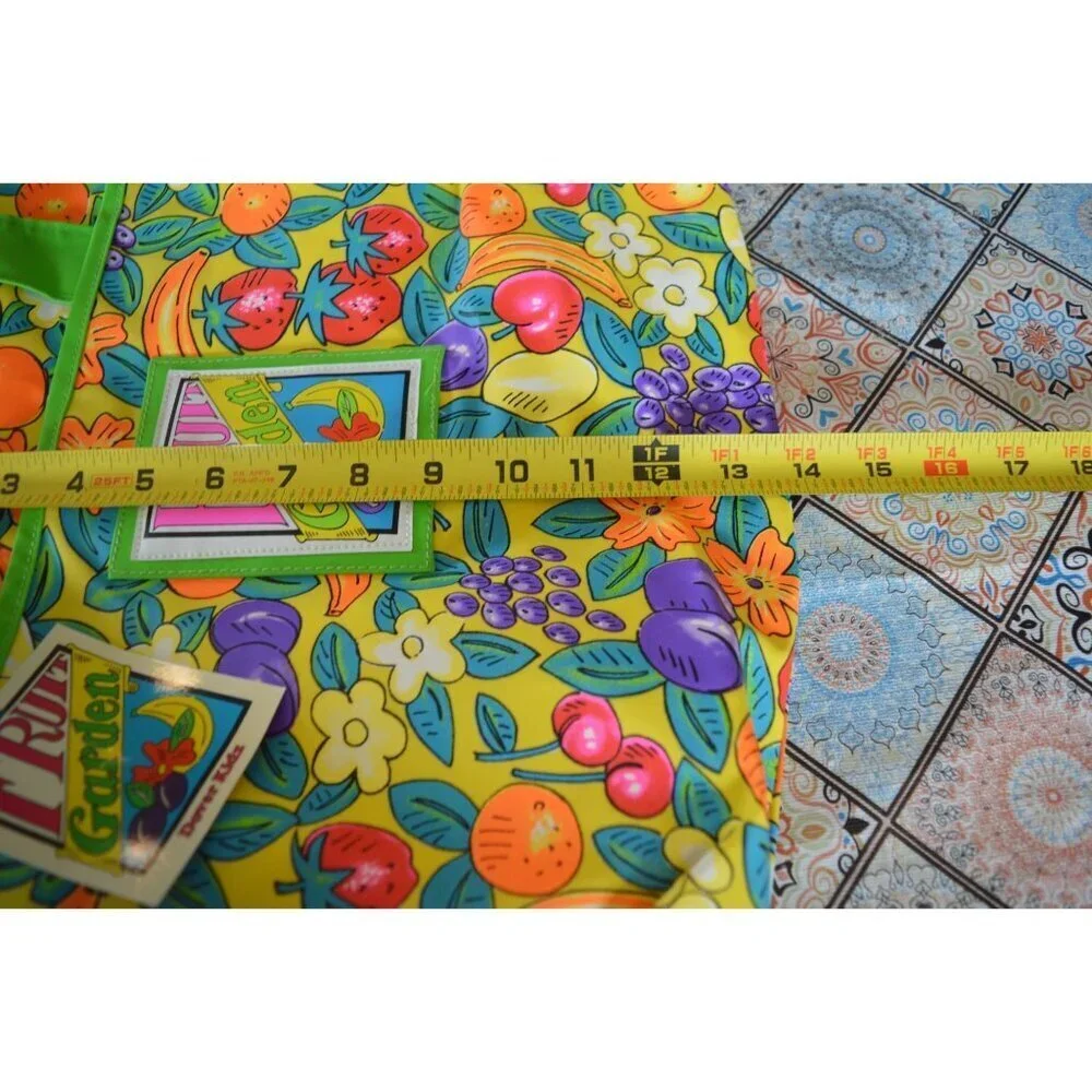 NWT Dover Kids Fruit Garden Market Summer Large Zipper Tote Bag Water Resistant